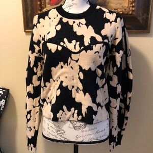 Tanya Taylor cozy & warm fuzzy cut knit high neck long sleeve sweetheart sweater